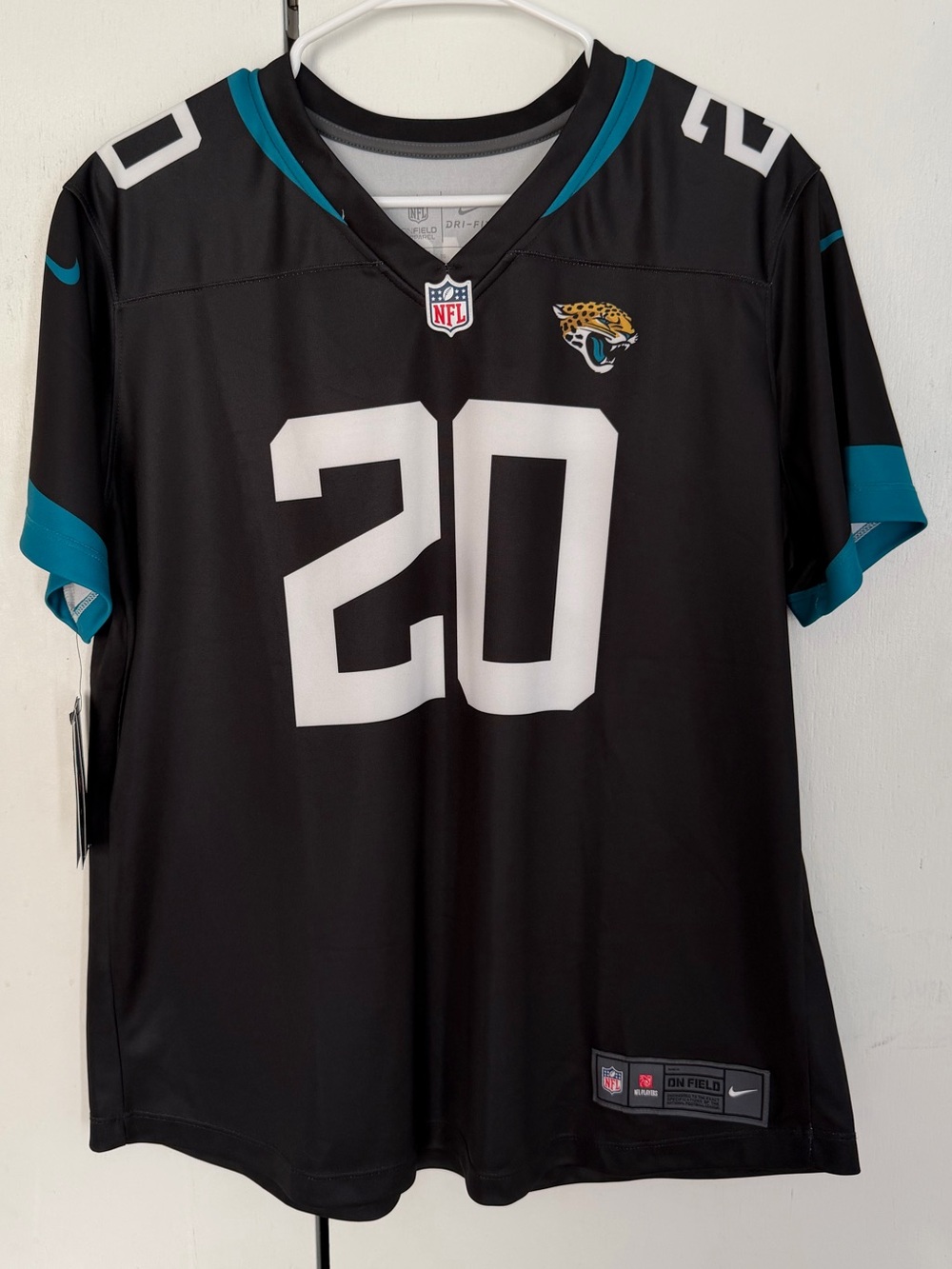 Nike Jacksonville Jaguars #20 Black Teal Football Jersey P25